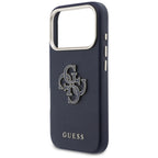 Guess FW Resin Logo dėklas iPhone 17 Pro - mėlynas -- iPhone 17 Pro