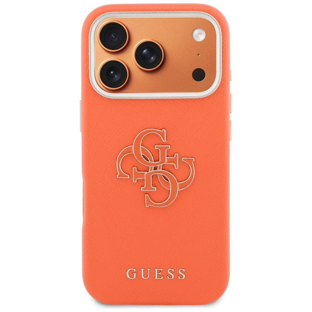 Guess FW Resin Logo dėklas iPhone 17 Pro - oranžinis -- iPhone 17 Pro