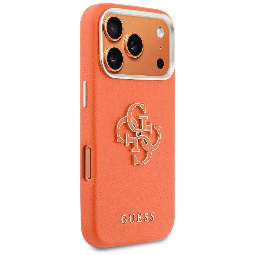 Guess FW Resin Logo dėklas iPhone 17 Pro - oranžinis -- iPhone 17 Pro