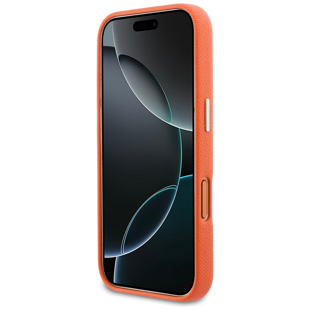 Guess FW Resin Logo dėklas iPhone 17 Pro - oranžinis -- iPhone 17 Pro