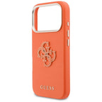 Guess FW Resin Logo dėklas iPhone 17 Pro - oranžinis -- iPhone 17 Pro