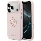 Guess FW Resin Logo dėklas iPhone 17 Pro - rožinis -- iPhone 17 Pro