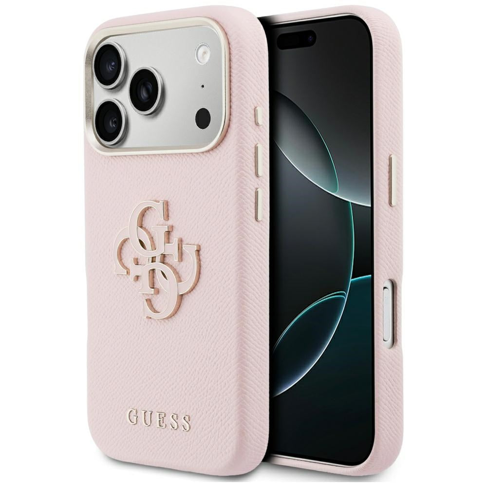 Guess FW Resin Logo dėklas iPhone 17 Pro - rožinis -- iPhone 17 Pro