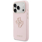 Guess FW Resin Logo dėklas iPhone 17 Pro - rožinis -- iPhone 17 Pro