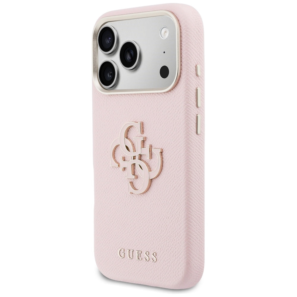 Guess FW Resin Logo dėklas iPhone 17 Pro - rožinis -- iPhone 17 Pro