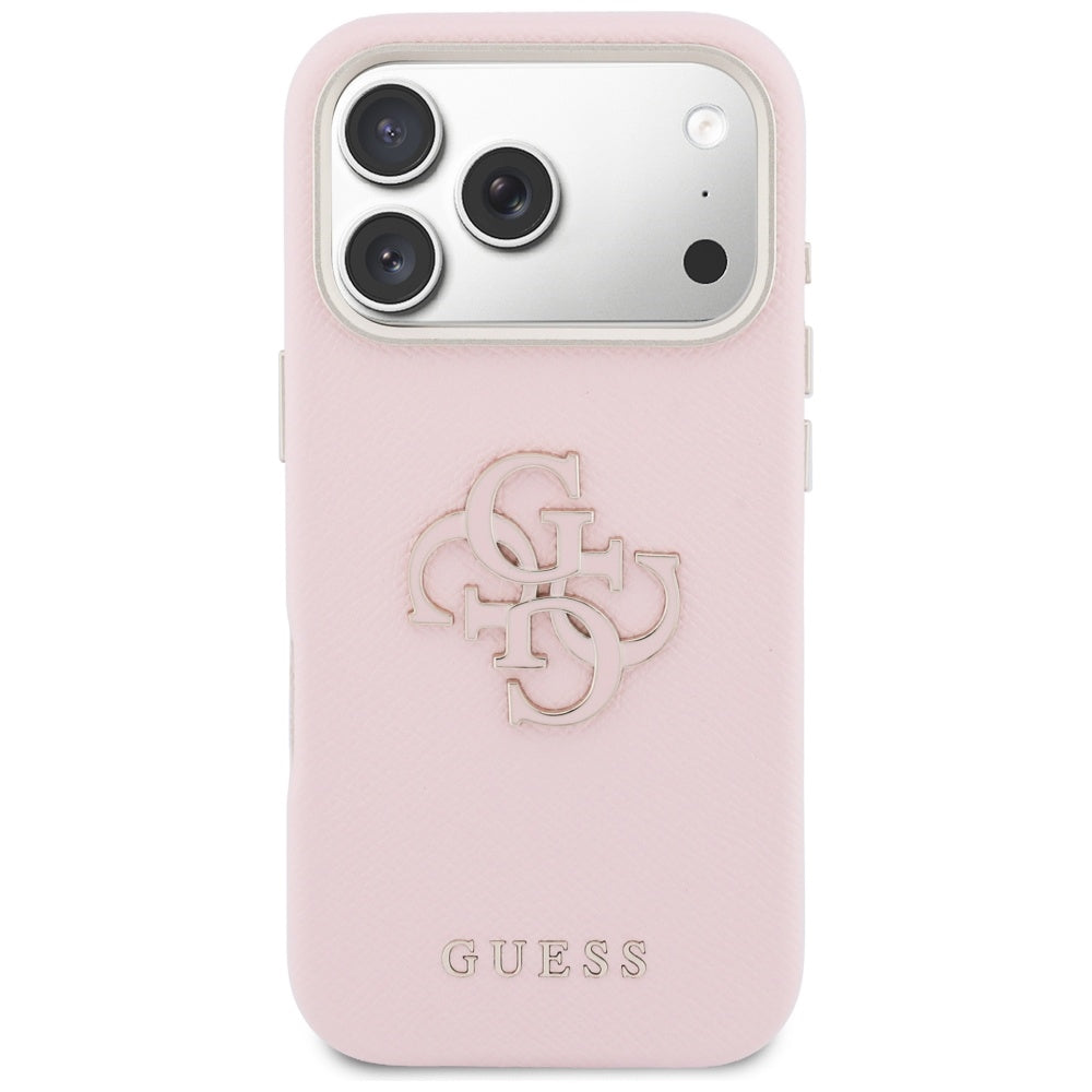 Guess FW Resin Logo dėklas iPhone 17 Pro - rožinis -- iPhone 17 Pro