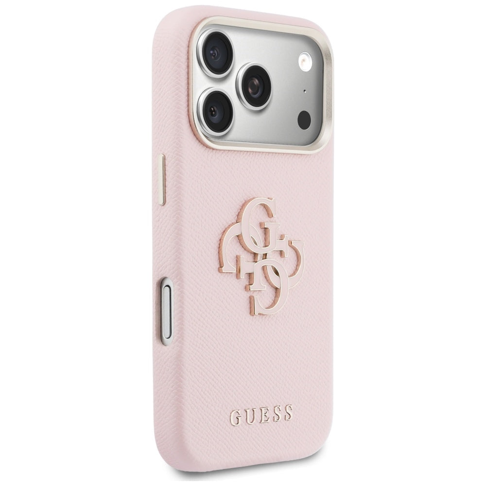 Guess FW Resin Logo dėklas iPhone 17 Pro - rožinis -- iPhone 17 Pro
