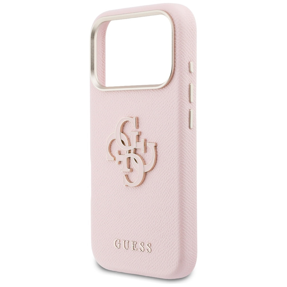 Guess FW Resin Logo dėklas iPhone 17 Pro - rožinis -- iPhone 17 Pro