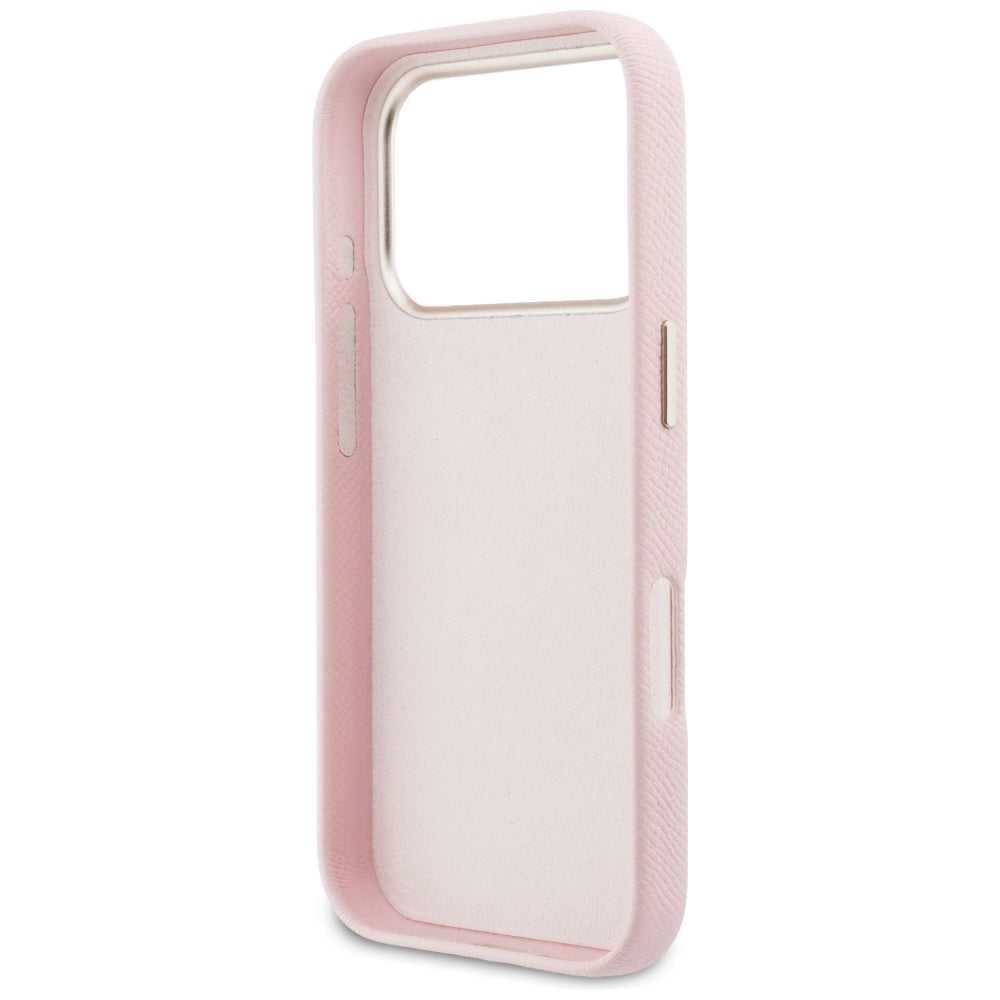 Guess FW Resin Logo dėklas iPhone 17 Pro - rožinis -- iPhone 17 Pro