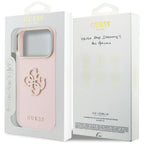Guess FW Resin Logo dėklas iPhone 17 Pro - rožinis -- iPhone 17 Pro