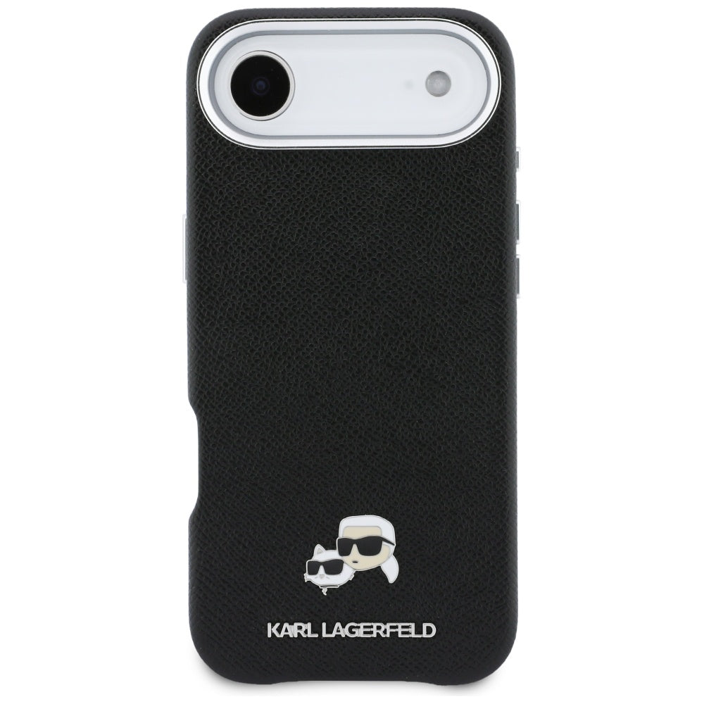 Karl Lagerfeld Karl & Choupette galvos kaiščiai Saffiano MagSafe iPhone Air dėklas - juodas -- Cell phone cases and covers