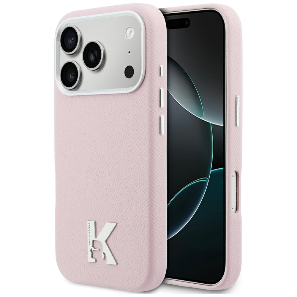 Karl Lagerfeld Karl Head Logo MagSafe dėklas iPhone 17 Pro Max - rožinis -- iPhone 17 Pro Max