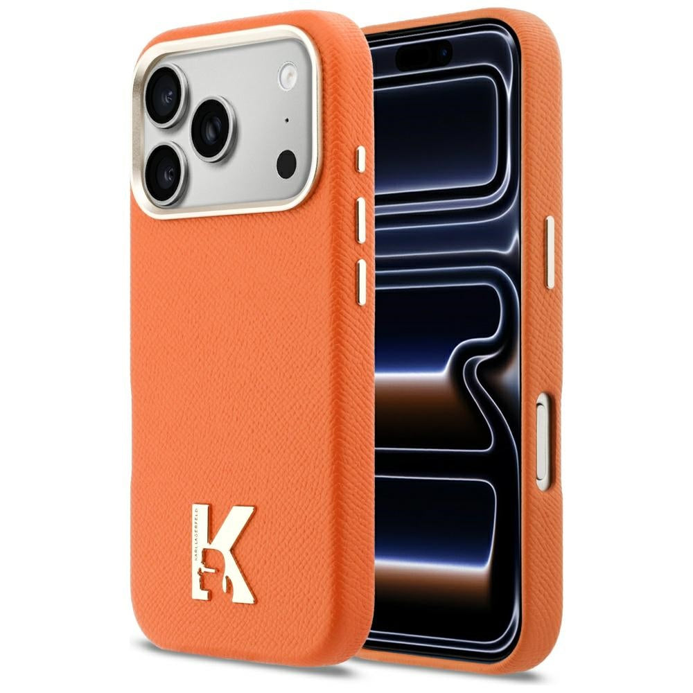 Karl Lagerfeld Karl Head Logo MagSafe dėklas iPhone 17 Pro - oranžinis -- iPhone 17 Pro