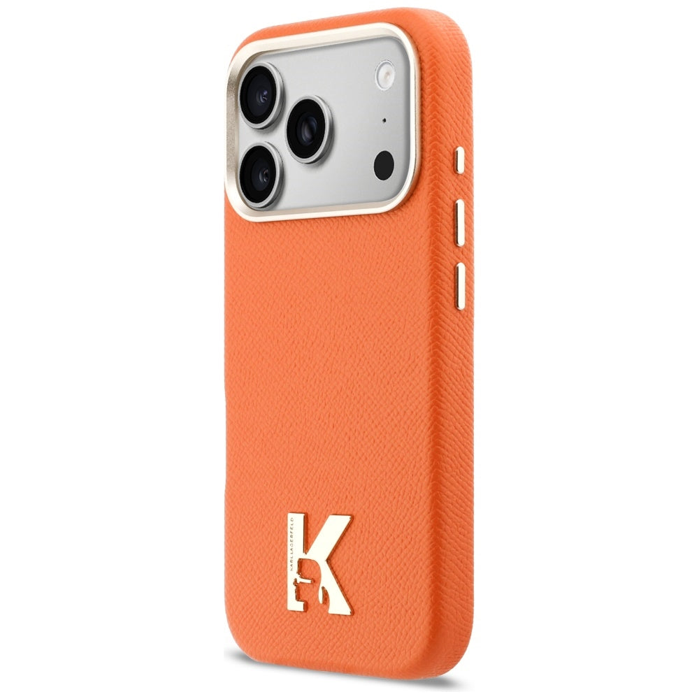 Karl Lagerfeld Karl Head Logo MagSafe dėklas iPhone 17 Pro - oranžinis -- iPhone 17 Pro