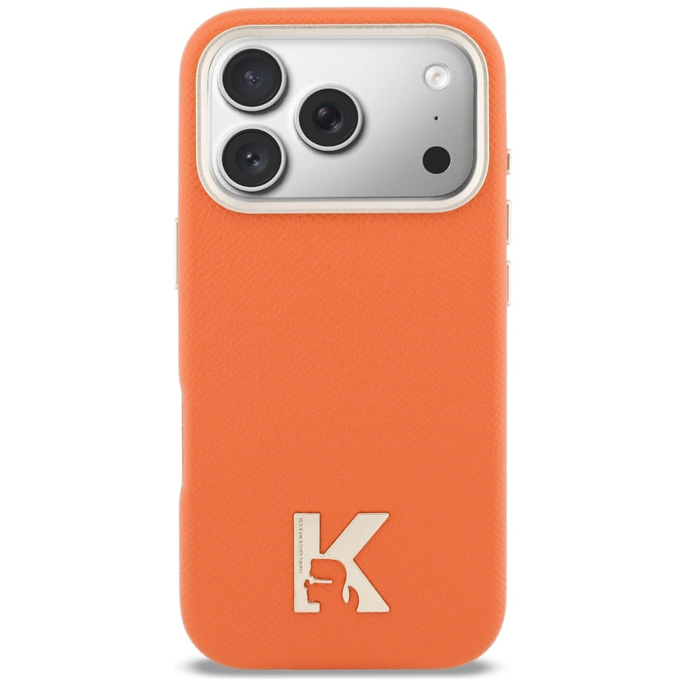 Karl Lagerfeld Karl Head Logo MagSafe dėklas iPhone 17 Pro - oranžinis -- iPhone 17 Pro