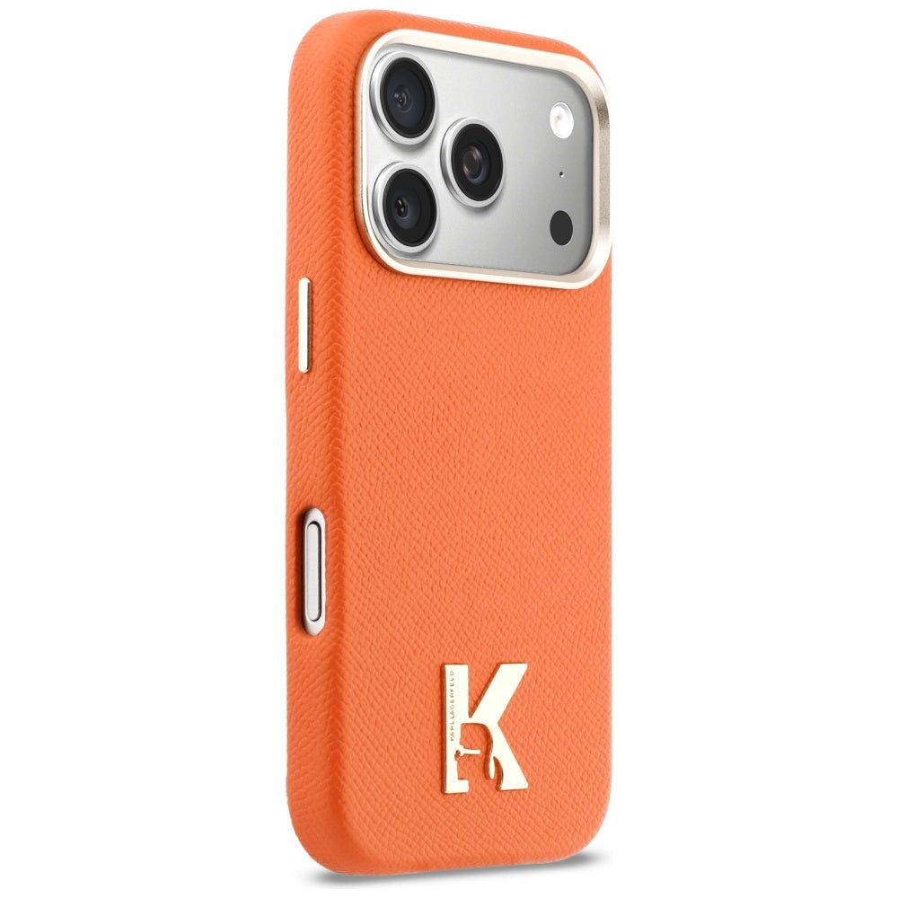 Karl Lagerfeld Karl Head Logo MagSafe dėklas iPhone 17 Pro - oranžinis -- iPhone 17 Pro