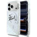 Karl Lagerfeld Liquid Glitter Karl Script Logo MagSafe dėklas iPhone 17 Pro Max - skaidrus -- iPhone 17 Pro Max