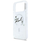 Karl Lagerfeld Liquid Glitter Karl Script Logo MagSafe dėklas iPhone 17 Pro Max - skaidrus -- iPhone 17 Pro Max