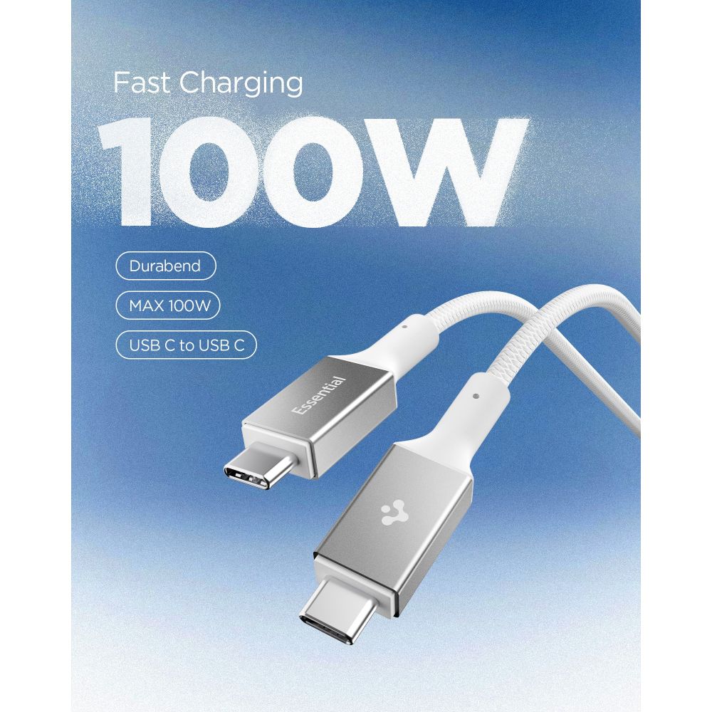Spigen Essential Laidas EB10015CC USB-C / USB-C 100W 150cm - baltas