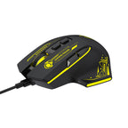 Wozinsky WMGK-1181W Nešiojamasis optinis žaidimų pelė 7200 DPI su šviesos efektu - juoda ir geltona -- Gaming Accessories