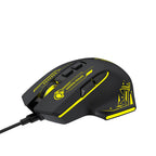 Wozinsky WMGK-1181W Nešiojamasis optinis žaidimų pelė 7200 DPI su šviesos efektu - juoda ir geltona -- Gaming Accessories