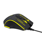 Wozinsky WMGK-1181W Nešiojamasis optinis žaidimų pelė 7200 DPI su šviesos efektu - juoda ir geltona -- Gaming Accessories