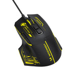 Wozinsky WMGK-1181W Nešiojamasis optinis žaidimų pelė 7200 DPI su šviesos efektu - juoda ir geltona -- Gaming Accessories