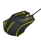 Wozinsky WMGK-1181W Nešiojamasis optinis žaidimų pelė 7200 DPI su šviesos efektu - juoda ir geltona -- Gaming Accessories