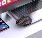Wozinsky WMGB-1179 Belaidė optinė žaidimų pelė su integruota įkraunamąja baterija 3200 DPI su fonu - Juoda -- Gaming...