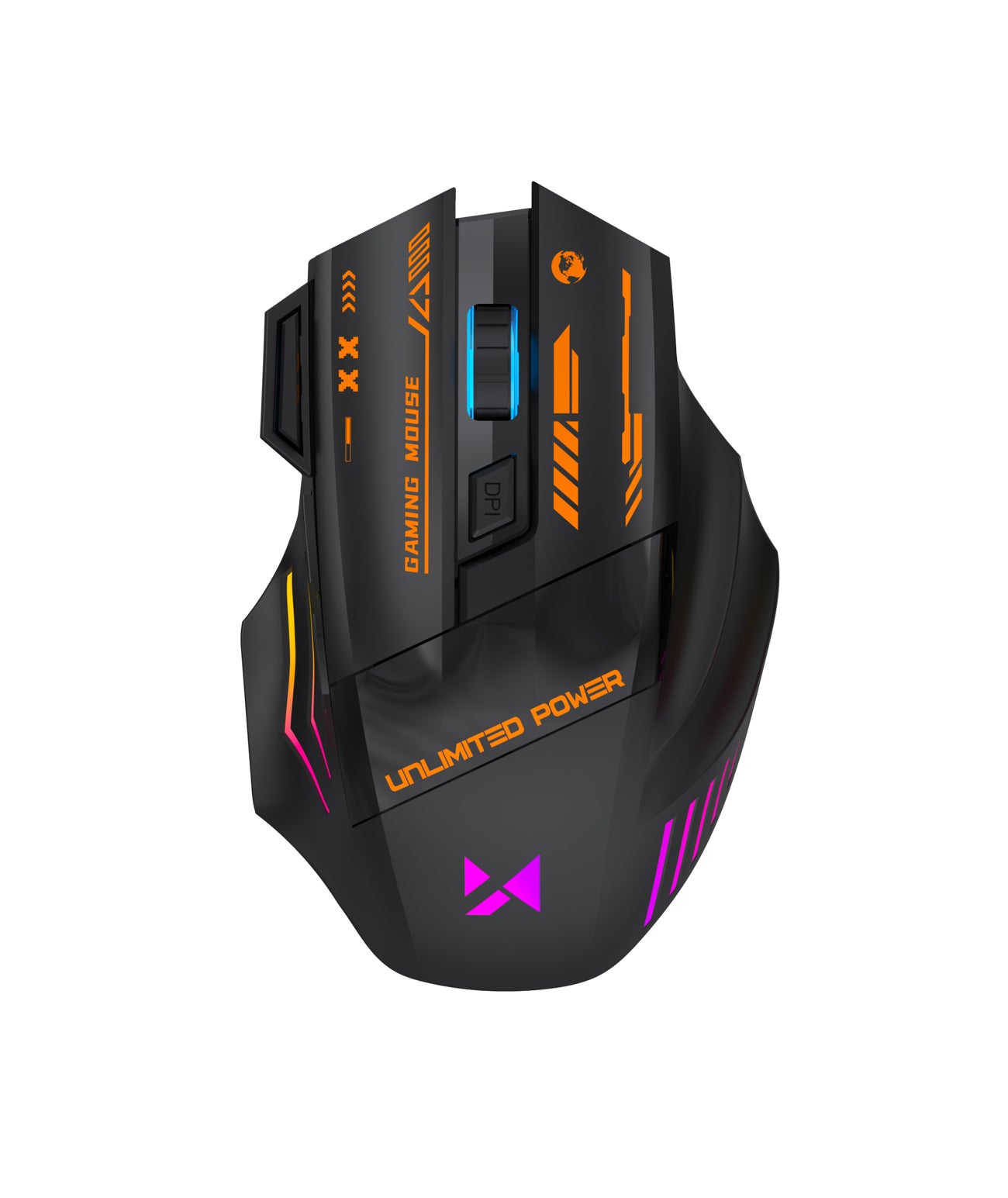 Wozinsky WMGB-1179 Belaidė optinė žaidimų pelė su integruota įkraunamąja baterija 3200 DPI su fonu - Juoda -- Gaming...
