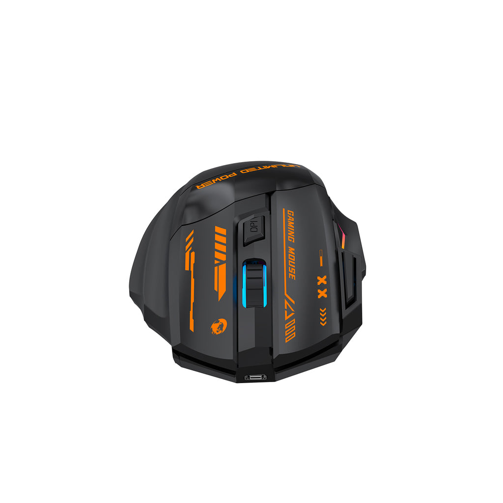 Wozinsky WMGB-1179 Belaidė optinė žaidimų pelė su integruota įkraunamąja baterija 3200 DPI su fonu - Juoda -- Gaming...