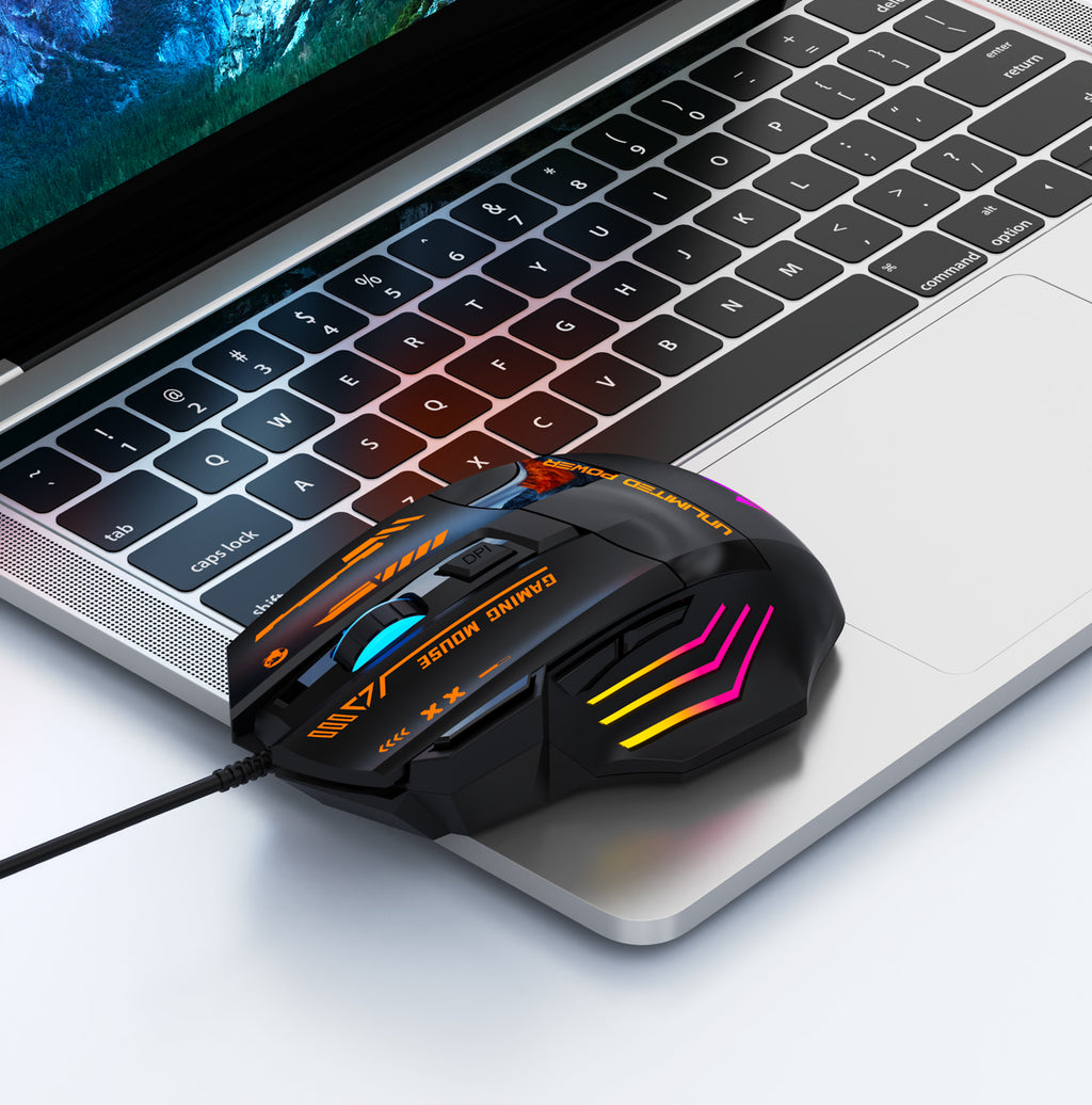 Wozinsky WMGK-1179W Laidinė optinė žaidimų pelė 7200 DPI su galine šviesa - juoda -- Gaming Accessories
