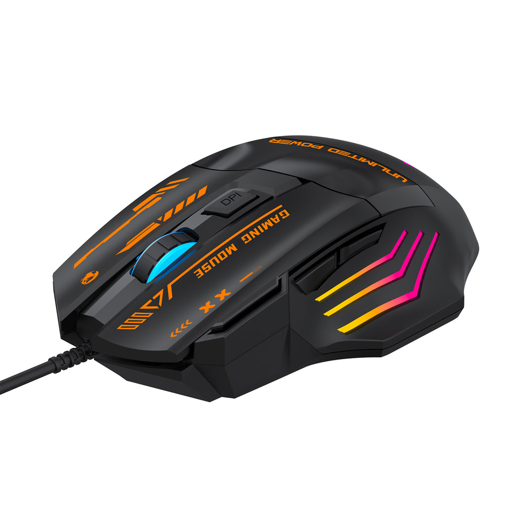 Wozinsky WMGK-1179W Laidinė optinė žaidimų pelė 7200 DPI su galine šviesa - juoda -- Gaming Accessories