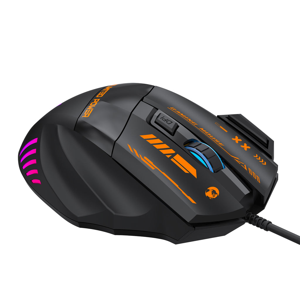 Wozinsky WMGK-1179W Laidinė optinė žaidimų pelė 7200 DPI su galine šviesa - juoda -- Gaming Accessories