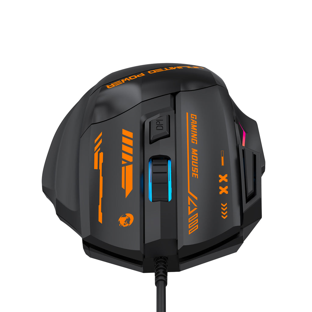 Wozinsky WMGK-1179W Laidinė optinė žaidimų pelė 7200 DPI su galine šviesa - juoda -- Gaming Accessories