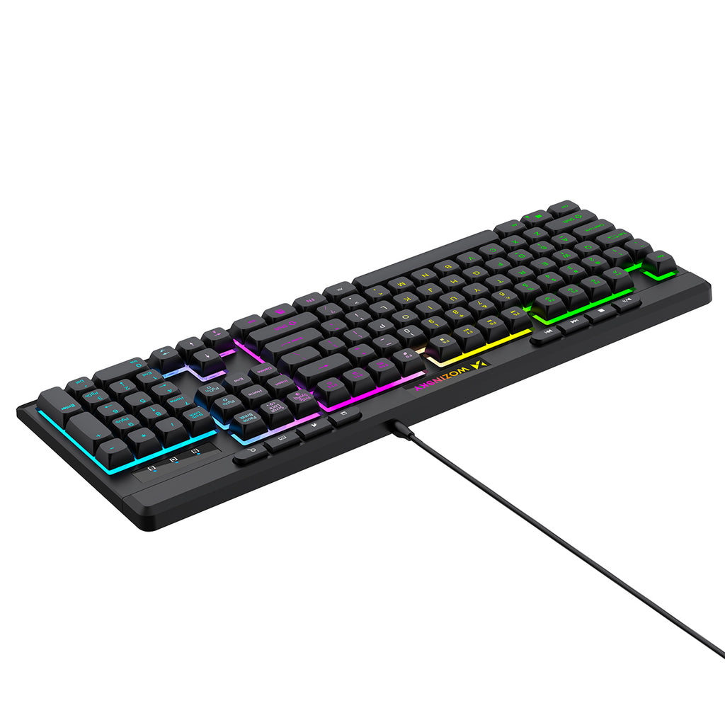 Wozinsky WKG-1044 Nešiojamoji membranininė žaidimų klaviatūra su šviesos efektu - juoda -- Gaming Accessories