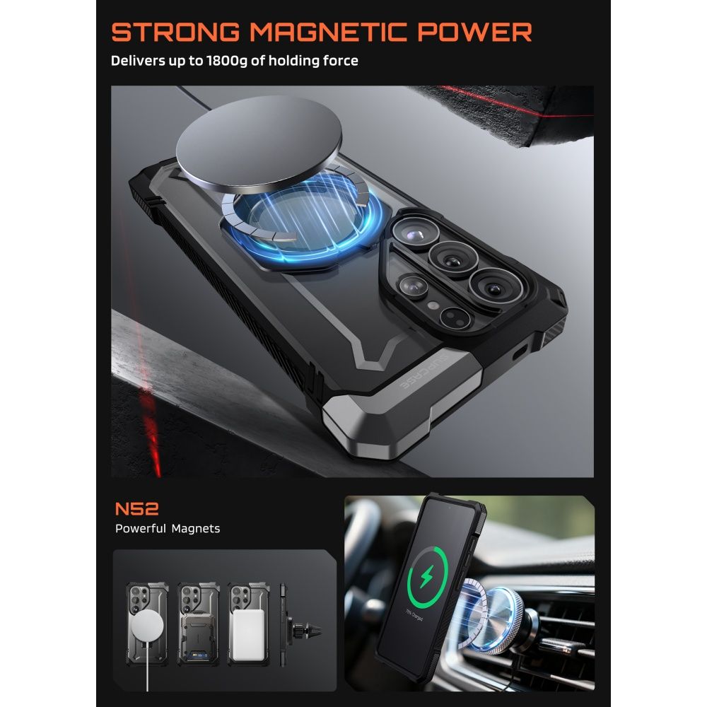 Supcase UB Grip Mag MagSafe Dėklas, skirtas Samsung Galaxy S26 Ultra - juodas