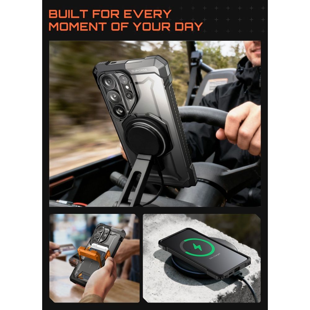 Supcase UB Grip Mag MagSafe Dėklas, skirtas Samsung Galaxy S26 Ultra - juodas
