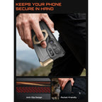 Supcase UB Grip Mag MagSafe dėklas Samsung Galaxy S26 Ultra - juodas ir rudas -- Samsung Galaxy S26 Ultra