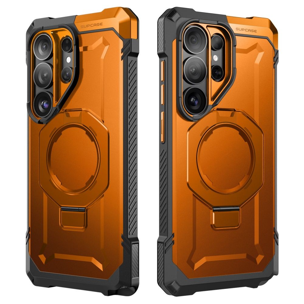 Supcase UB Grip Mag MagSafe Dėklas, skirtas Samsung Galaxy S26 Ultra - oranžinė ir juoda