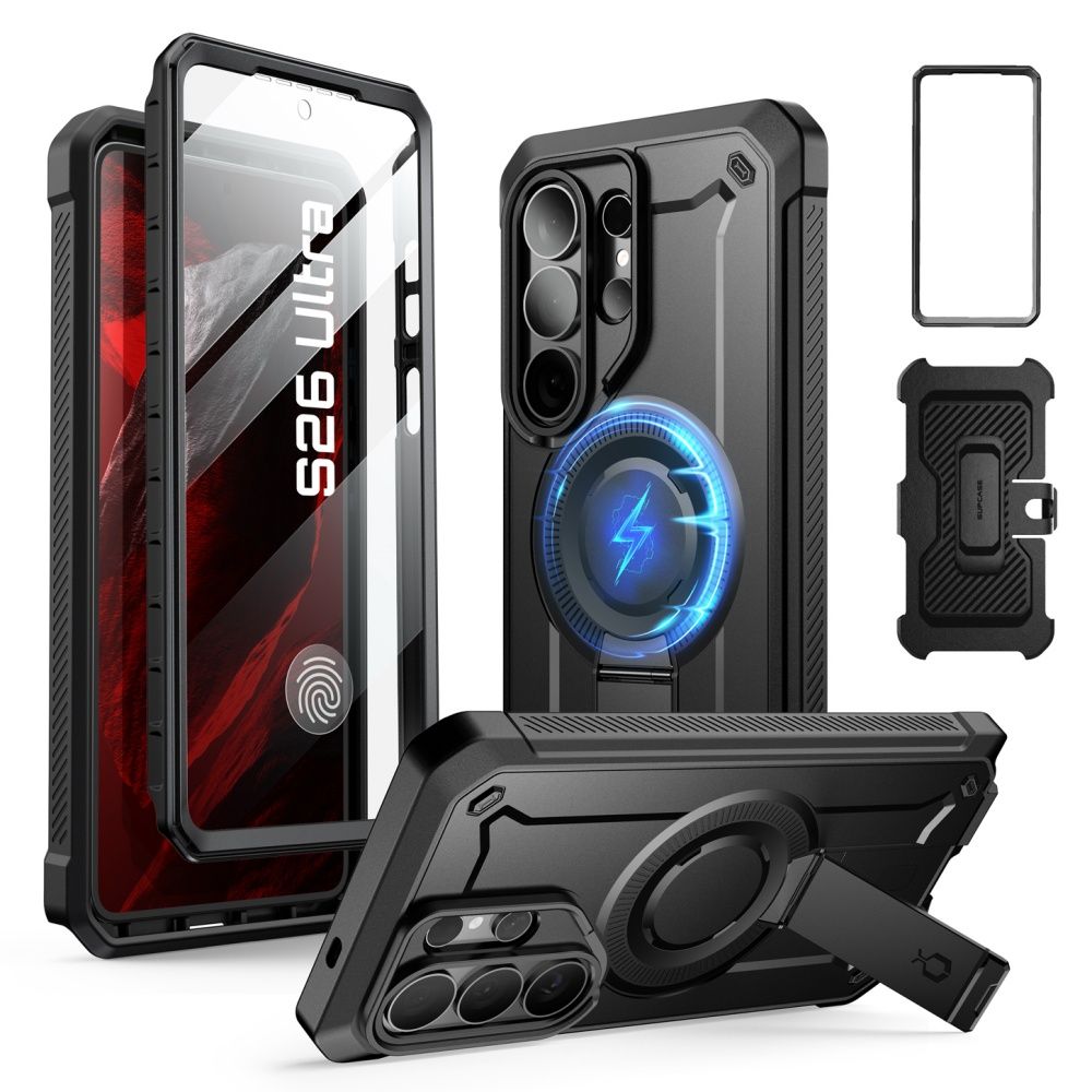 Supcase Unicorn Beetle Pro Mag MagSafe 2-set Dėklas, skirtas Samsung Galaxy S26 Ultra - juodas