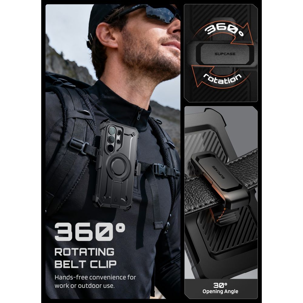 Supcase Unicorn Beetle Pro Mag MagSafe 2-set Dėklas, skirtas Samsung Galaxy S26 Ultra - juodas