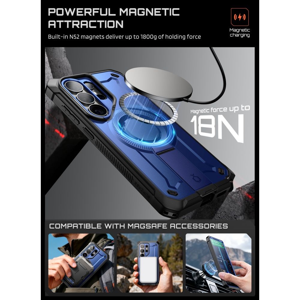 Supcase Unicorn Beetle Pro Mag MagSafe 2 dalių dėklas Samsung Galaxy S26 Ultra - juodas ir tamsiai mėlynas -- Samsung...