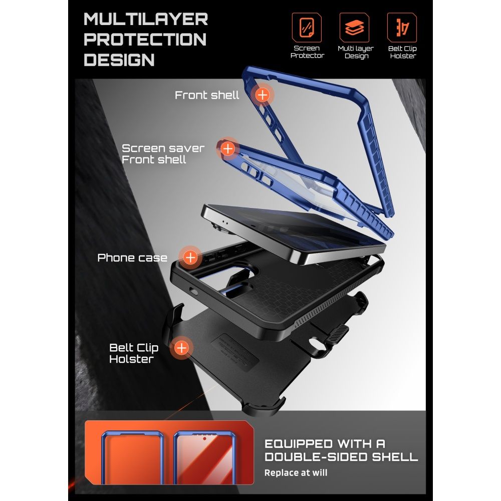 Supcase Unicorn Beetle Pro Mag MagSafe 2 dalių dėklas Samsung Galaxy S26 Ultra - juodas ir tamsiai mėlynas -- Samsung...