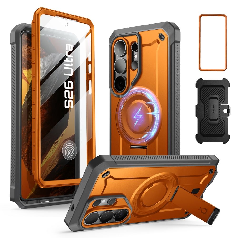 Supcase Unicorn Beetle Pro Mag MagSafe 2 dalių dėklas Samsung Galaxy S26 Ultra - juodas ir oranžinis -- Samsung Galaxy...