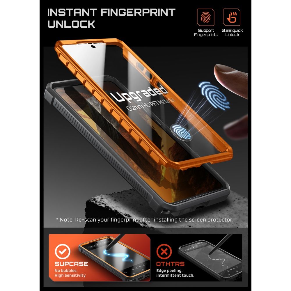 Supcase Unicorn Beetle Pro Mag MagSafe 2 dalių dėklas Samsung Galaxy S26 Ultra - juodas ir oranžinis -- Samsung Galaxy...
