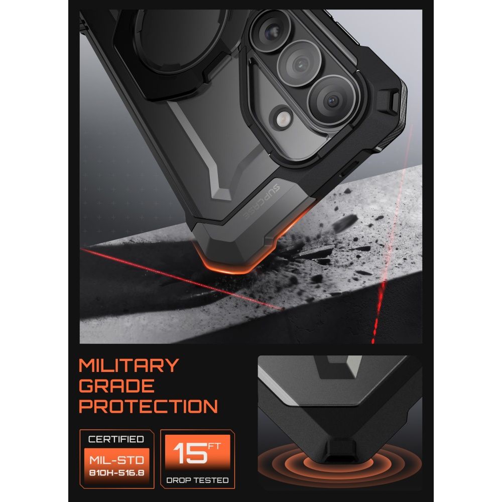 Supcase UB Grip Mag MagSafe Dėklas, skirtas Samsung Galaxy S26 - juodas