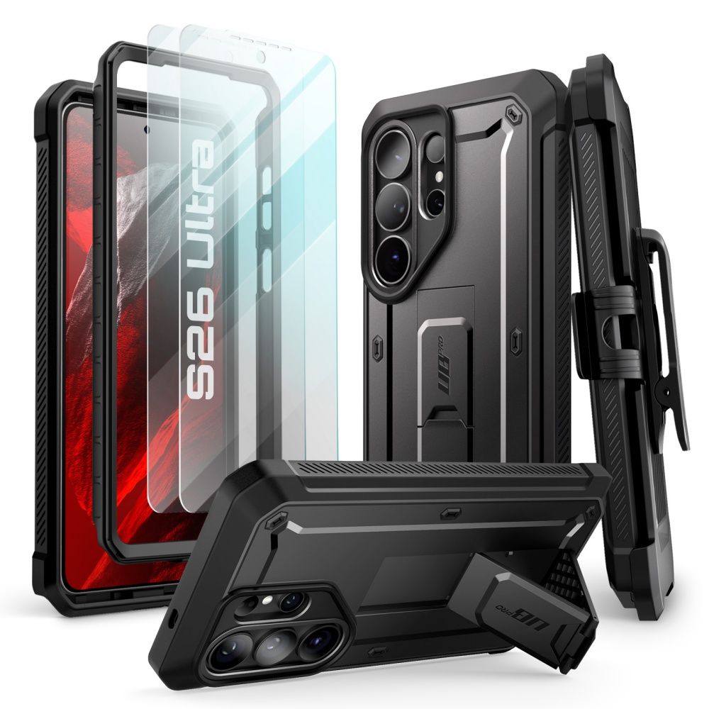 Supcase Unicorn Beetle Pro 2-Pack Dėklas, skirtas Samsung Galaxy S26 Ultra – juodas