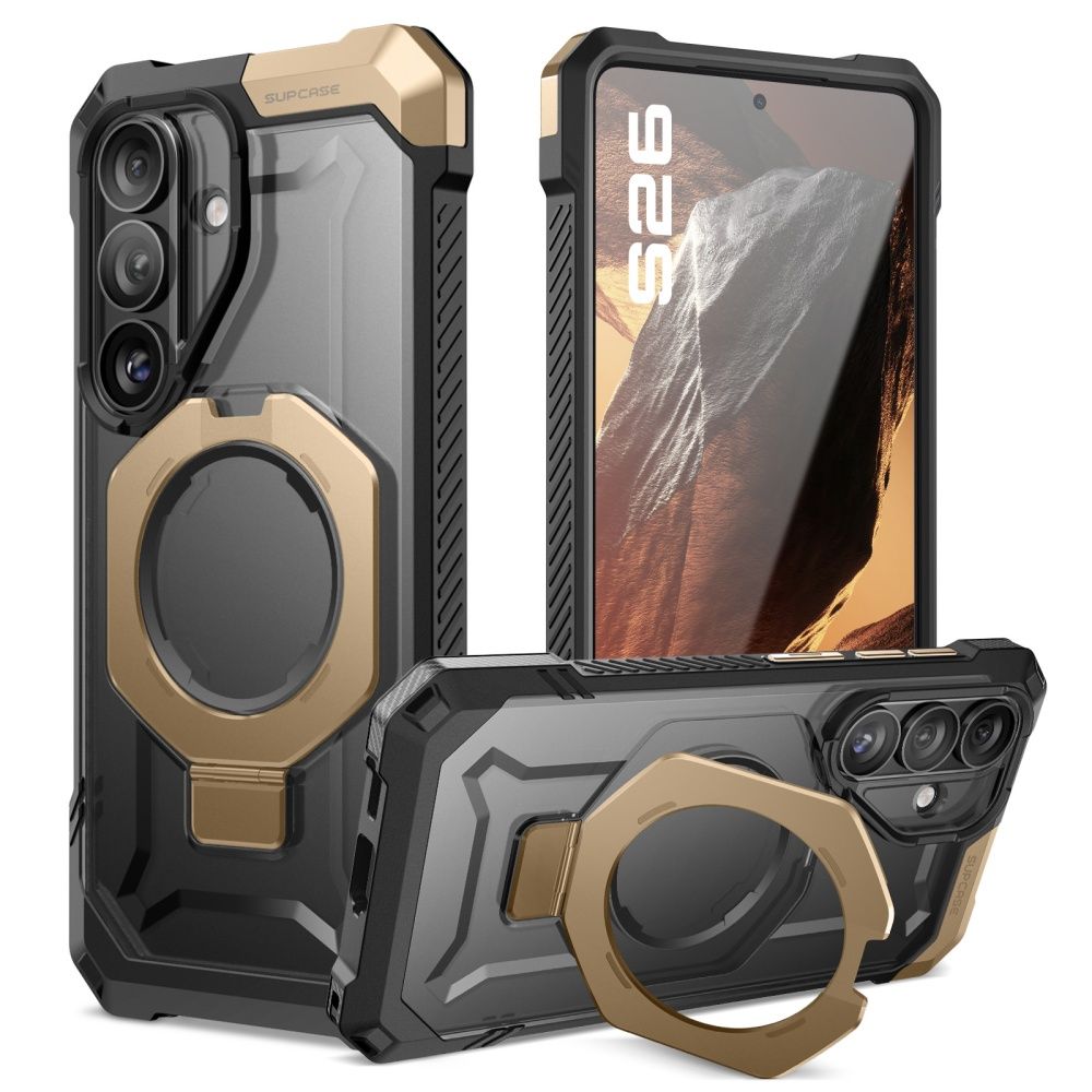 Supcase UB Grip Mag MagSafe Dėklas, skirtas Samsung Galaxy S26 - juoda ir ruda