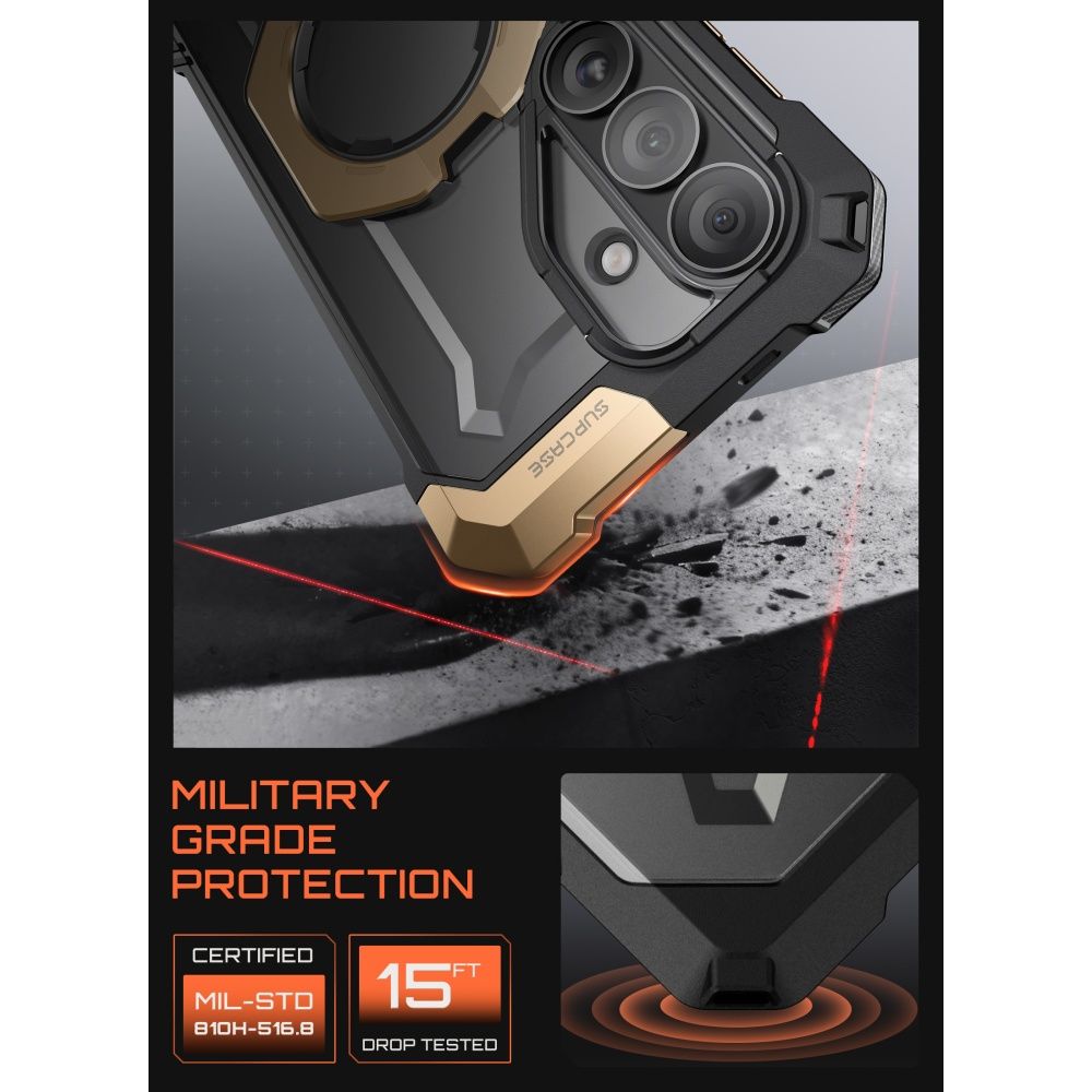 Supcase UB Grip Mag MagSafe Dėklas, skirtas Samsung Galaxy S26 - juoda ir ruda